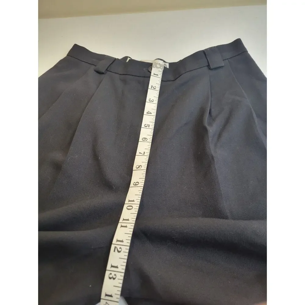 Vintage J. H. Collectibles Black Chino Lined Pleated Shorts 80s 90s‎ Women's 10P